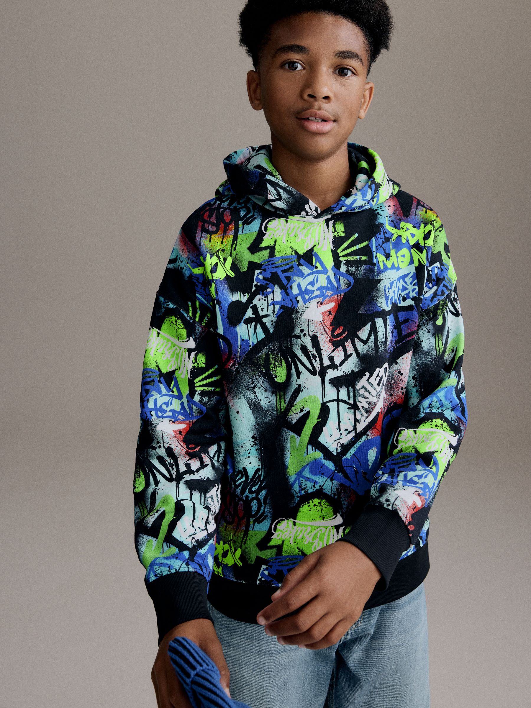 Graffiti print hoodie deals
