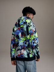 Multi 100% Cotton Graffiti Print Hoodie (3-16yrs) - Image 4 of 8