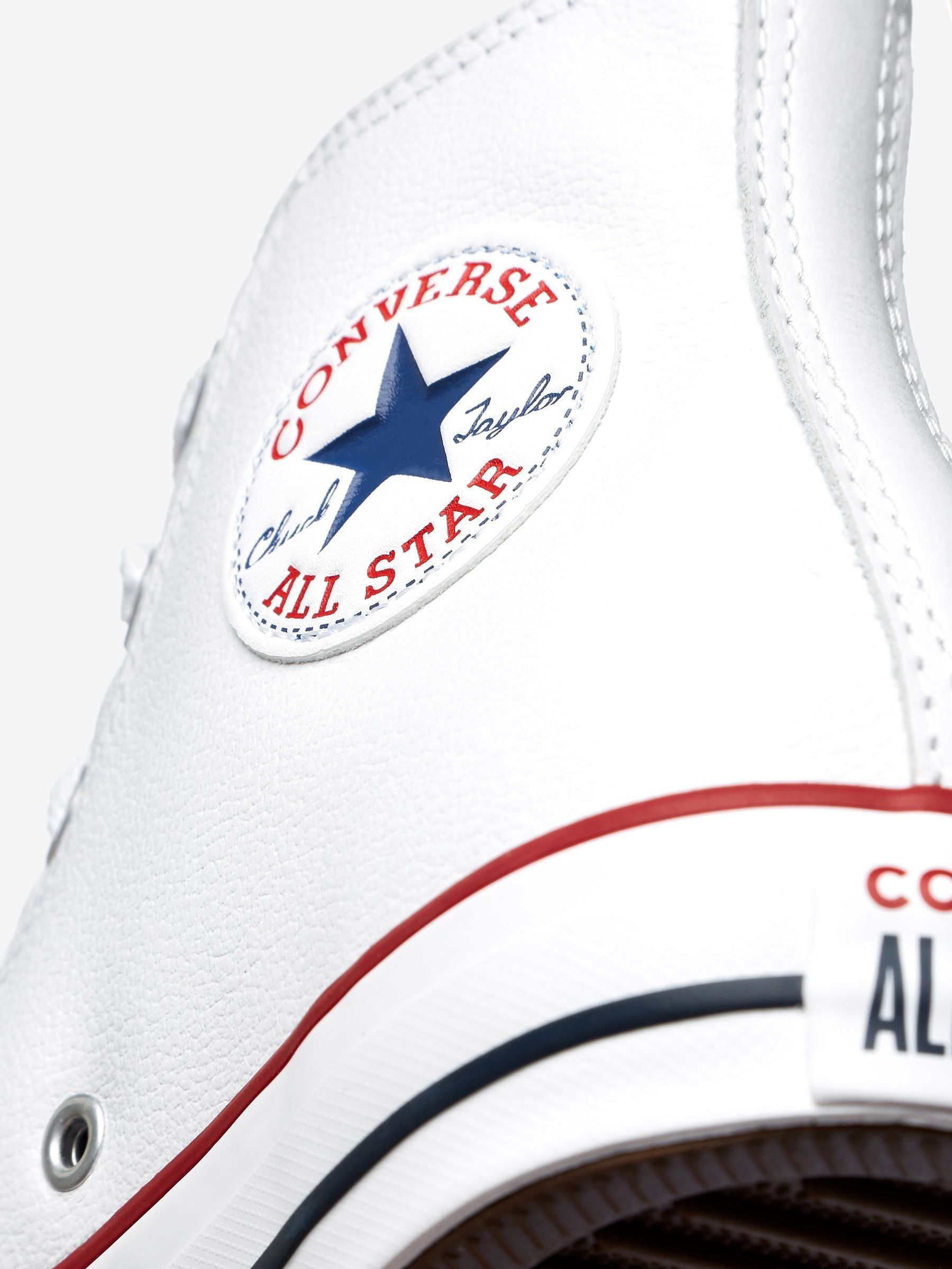 White leather converse high tops online