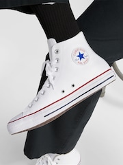 Converse White Leather High Trainers - Image 12 of 13