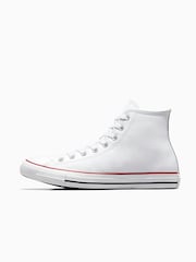 Converse White Leather High Trainers - Image 2 of 13