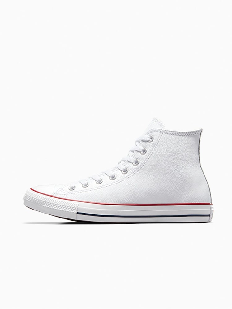 Converse White Leather High Trainers - Image 2 of 13