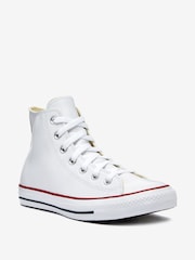 Converse White Leather High Trainers - Image 3 of 13