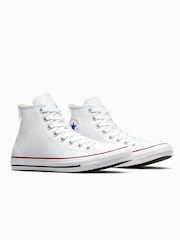 Converse White Leather High Trainers - Image 4 of 13