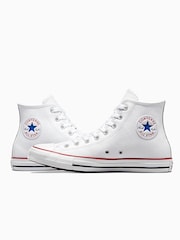 Converse White Leather High Trainers - Image 5 of 13
