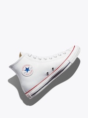 Converse White Leather High Trainers - Image 7 of 13