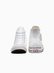 Converse White Leather High Trainers - Image 8 of 13