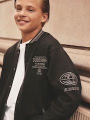 Black Subscribe Varsity Bomber Jacket (3-16yrs) - Image 4 of 10