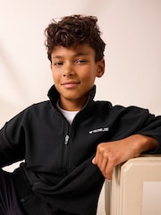Black Fleece Mix Sporty Zip Through Sweatshirt (3-16yrs) - Image 3 of 8