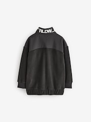 Black Fleece Mix Sporty Zip Through Sweatshirt (3-16yrs) - Image 6 of 8