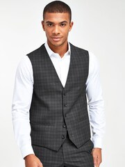 Grey Check Suit: Waistcoat - Image 1 of 7