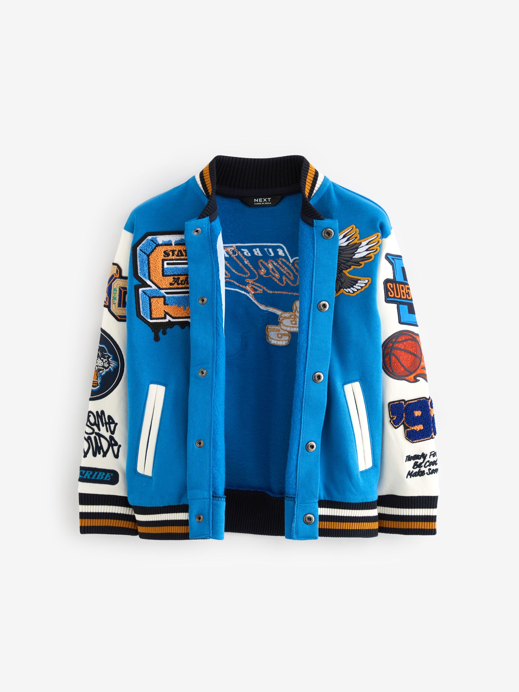 Buy Cobalt Blue Varsity Bomber Jacket (3-16yrs) from Next