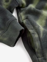 Dark Green Grunge Tie Dye 100% Cotton Hoodie (3-16yrs) - Image 6 of 7