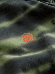 Dark Green Grunge Tie Dye 100% Cotton Hoodie (3-16yrs) - Image 7 of 7