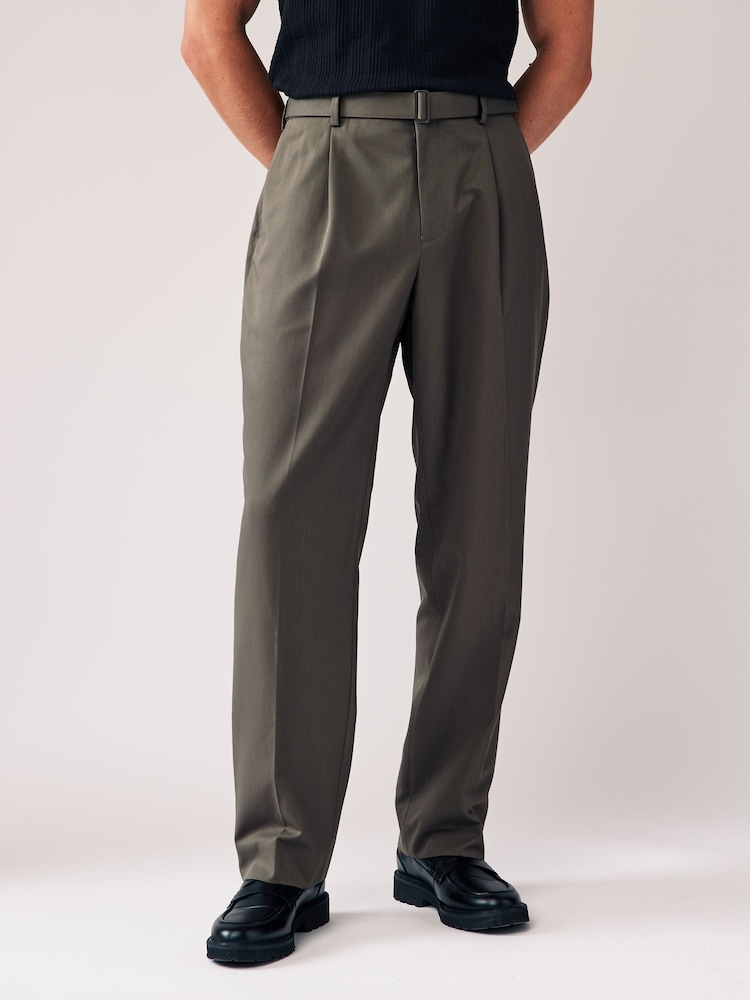 Sage Green EDIT Slouchy Style Suit Trousers - Image 1 of 9