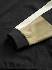 Black Midweight Colourblock 100% Cotton Hoodie (3-16yrs) - Image 3 of 3