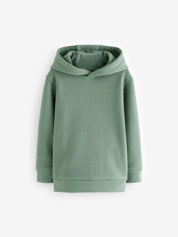Sage Green Textured Fabric Hoodie (3-16yrs) - Image 1 of 4