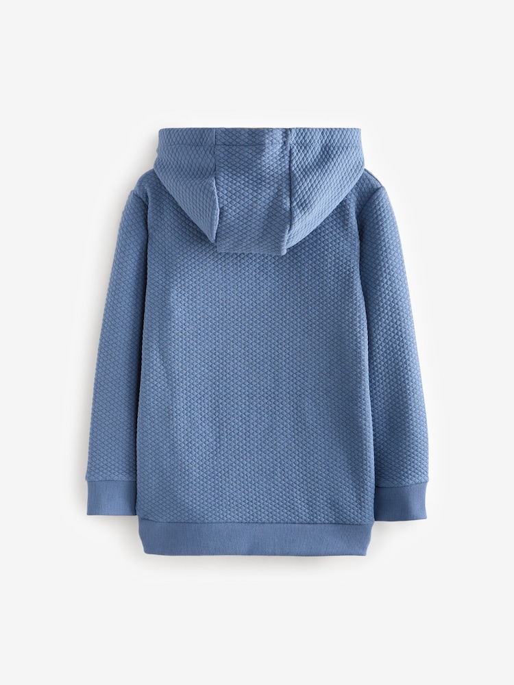 Blau - Hoodie aus strukturiertem Stoff 100 % Baumwolle (3–16 J.) - Bild 2 von 3 Blau - Hoodie aus strukturiertem Stoff 100 % Baumwolle (3–16 J.) - Bild 2 von 3