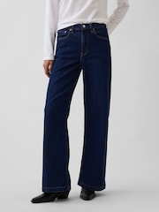 Gap Black Wash High Waisted Stride Wide-Leg Jeans - Image 1 of 5