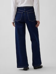 Gap Black Wash High Waisted Stride Wide-Leg Jeans - Image 2 of 5