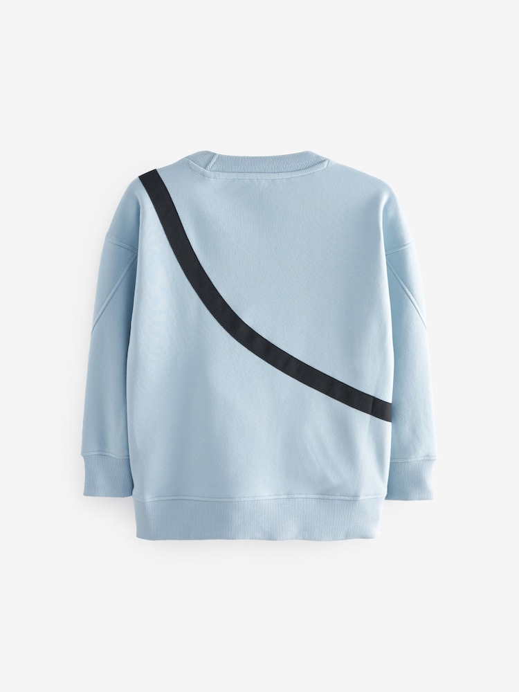 Blue Sub5cribe Bag Crew Neck Sweat Top (3-16yrs) - Image 2 of 6