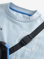 Blue Sub5cribe Bag Crew Neck Sweat Top (3-16yrs) - Image 3 of 6