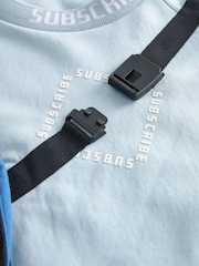 Blue Sub5cribe Bag Crew Neck Sweat Top (3-16yrs) - Image 4 of 6