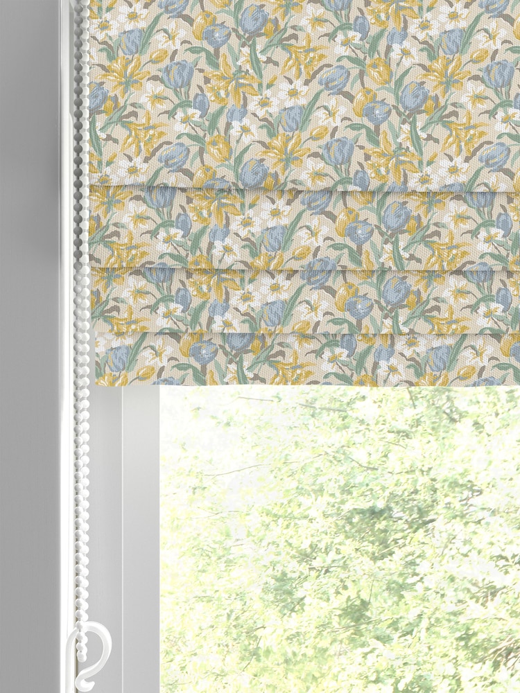 Laura Ashley Gold Tulips Made to Measure 100% Cotton Roman Blinds - Image 2 of 6