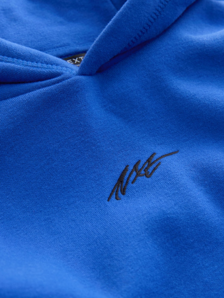 Cobalt Blue Plain Jersey Hoodie (3-16yrs) - Image 3 of 3