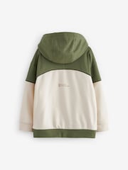 Khaki/Cream Midweight Colourblock Hoodie (3-16yrs) - Image 2 of 5