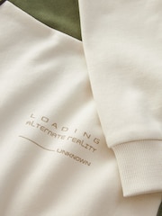 Khaki/Cream Midweight Colourblock Hoodie (3-16yrs) - Image 5 of 5