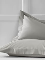 Set of 2 Grey Silver Cotton Rich Pillowcases - Image 1 of 2