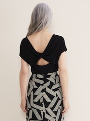 Phase Eight Black Cowl Twist Back Neena T-Shirt - Image 2 of 6