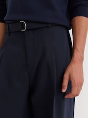 Reiss Navy Atwell Relaxed-Fit Belted Trousers - Image 6 of 8