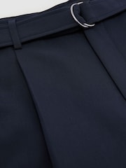 Reiss Navy Atwell Relaxed-Fit Belted Trousers - Image 8 of 8