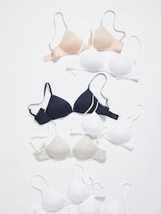 Navy Blue/Grey Marl/White First Bras 3 Pack - Image 2 of 11