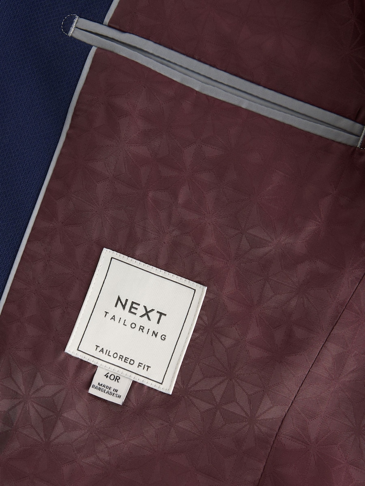 bleu vif - Coupe sur mesure - Veste de costume texturée - Image 10 of 11