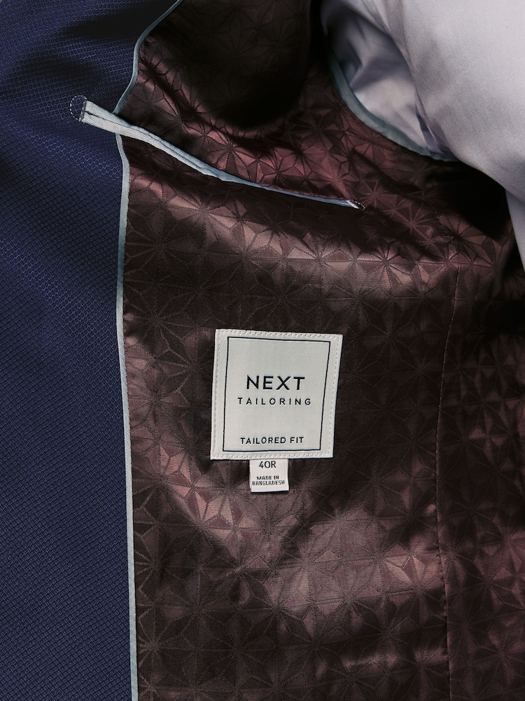 bleu vif - Coupe sur mesure - Veste de costume texturée - Image 6 of 11