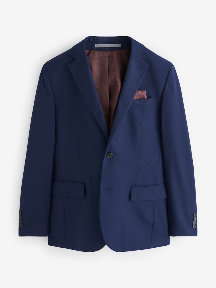 bleu vif - Coupe sur mesure - Veste de costume texturée - Image 7 of 11