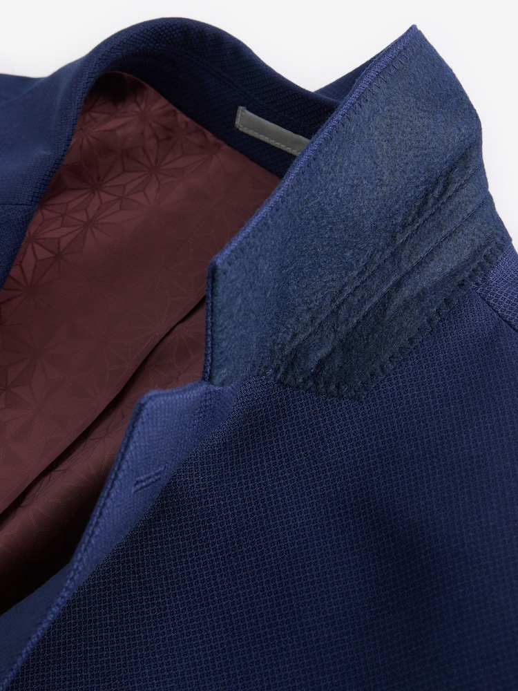 bleu vif - Coupe sur mesure - Veste de costume texturée - Image 9 of 11