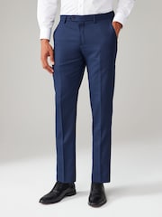 bleu vif - Coupe sur mesure - Pantalon de costume texturé - Image 1 of 9