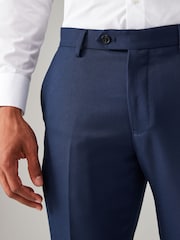 bleu vif - Coupe sur mesure - Pantalon de costume texturé - Image 4 of 9