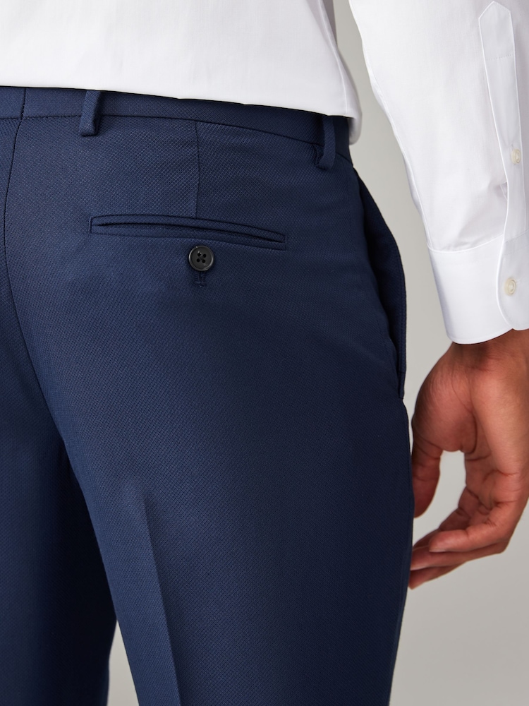 bleu vif - Coupe sur mesure - Pantalon de costume texturé - Image 5 of 9