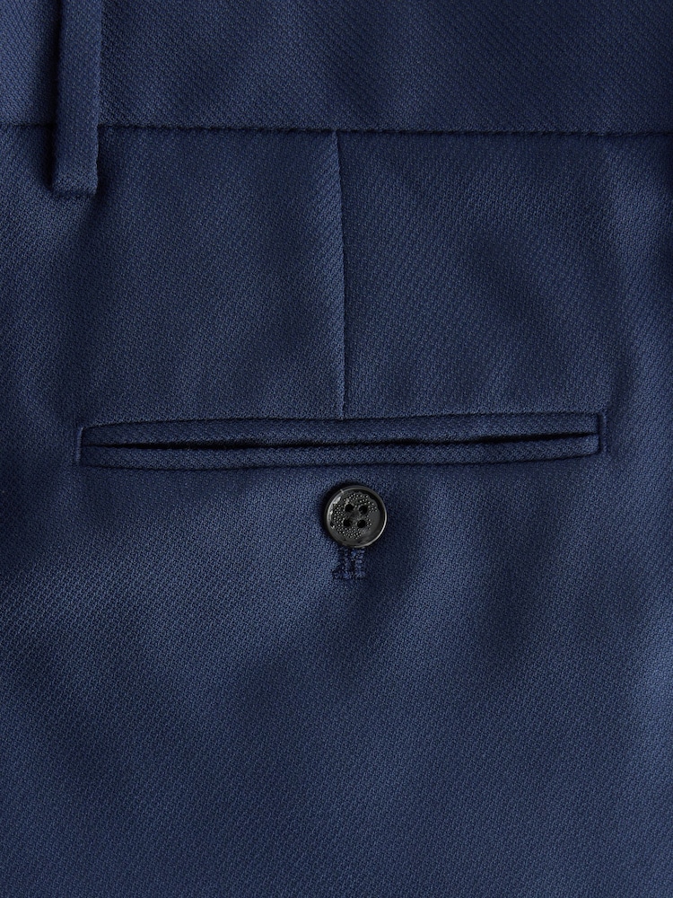 bleu vif - Coupe sur mesure - Pantalon de costume texturé - Image 8 of 9