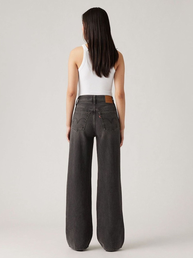 Levi's® Dark Black Ribcage Wide Leg 100% Cotton Jeans - Image 5 of 10