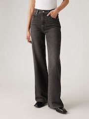 Levi's® Dark Black Ribcage Wide Leg 100% Cotton Jeans - Image 6 of 10