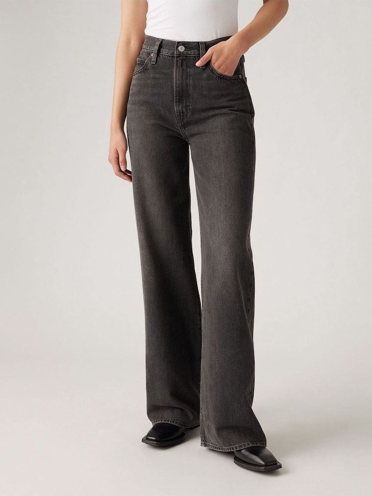 Levi's® Dark Black Ribcage Wide Leg 100% Cotton Jeans - Image 6 of 10