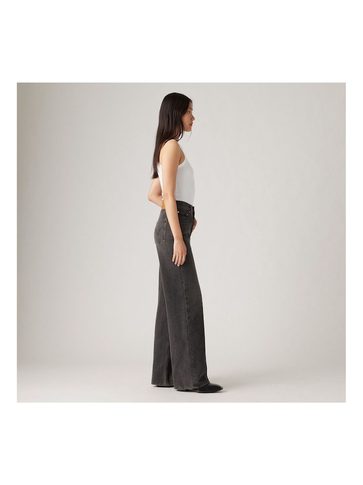 Levi's® Dark Black Ribcage Wide Leg 100% Cotton Jeans - Image 8 of 10
