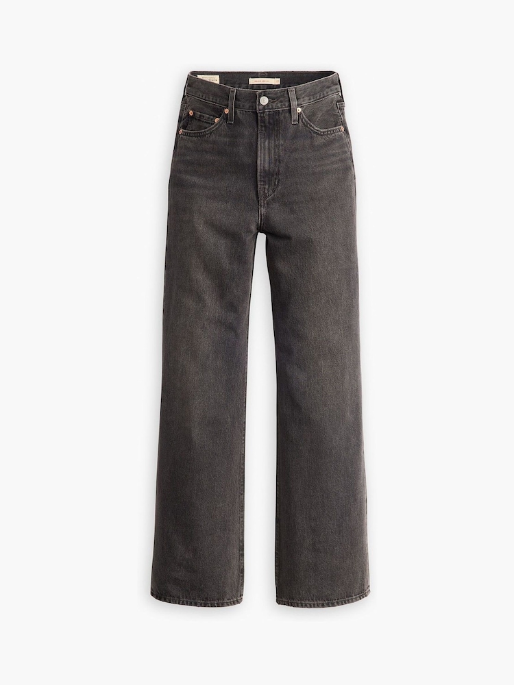 Levi's® Dark Black Ribcage Wide Leg 100% Cotton Jeans - Image 9 of 10