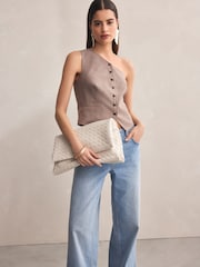 White Weave Clutch Bag - Image 2 of 9